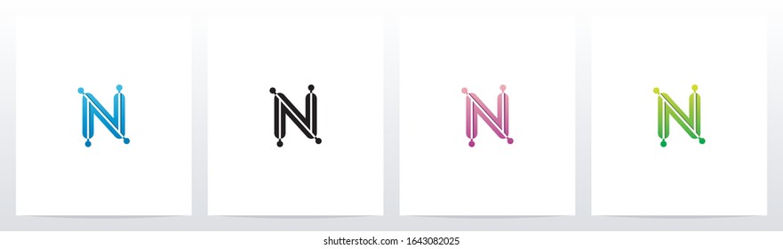 Connecting Dots On Letter Logo Design N