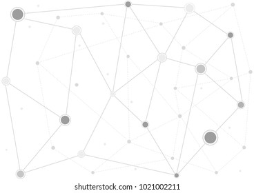 Connecting dots technology digital for global web white abstract background.