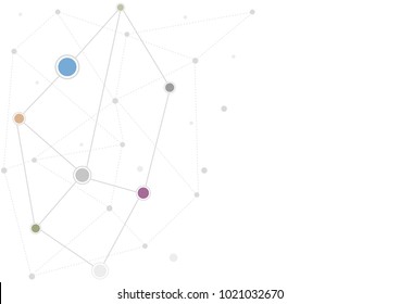 Connecting dots technology digital for global web white abstract background.