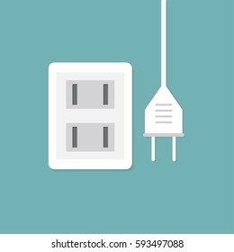 Connecting electric plug with electricity spark.