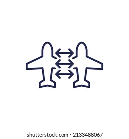 Connecting Flight Or Transit Line Icon