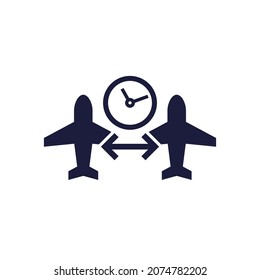 connecting flight, transit time icon