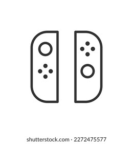 Connecting gamepads from a handheld console, linear icon. Line with editable stroke