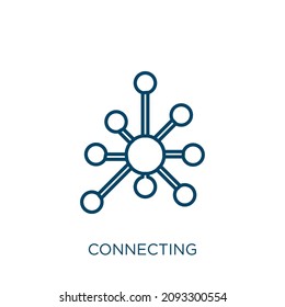 Verbindungssymbol. Dünne lineare Verbindungslinie Symbol einzeln auf weißem Hintergrund. Zeilenvektorverbindungszeichen, Symbol für Web und Mobile