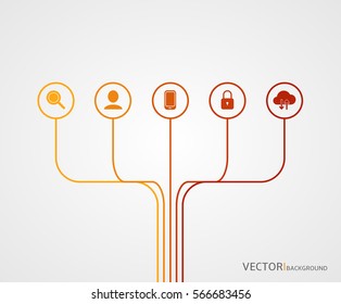 Connecting, Integrating Modern Design Layout (Yellow Shades) | EPS10 Vector