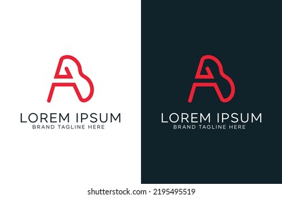 Plantilla de logotipo AB BA de carta de conexión