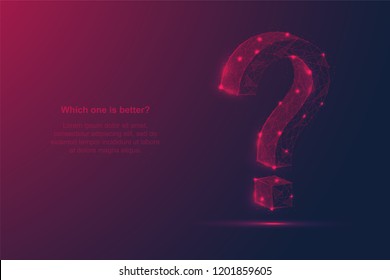 Connecting line and dot with question tag icon background template. Landing page theme. Technology Background.