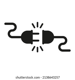 El icono de la línea de conexión. Encender y enchufar, símbolo de conexión. Simple ilustración vectorial plana en un fondo blanco.