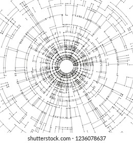 Connecting lines and dots on white background. Abstract network connection design concept. Technology design vector background, digital geometric abstraction with lines and points.