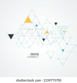 Connecting lines and dots for science network pattern. Hexagon and triangles design. Construction element network