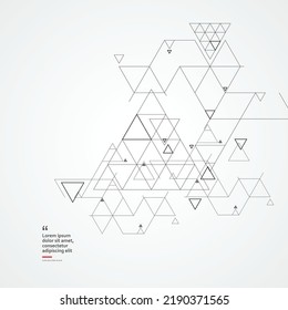 Connecting lines and dots for science network pattern. Hexagon and triangles design. Construction element network