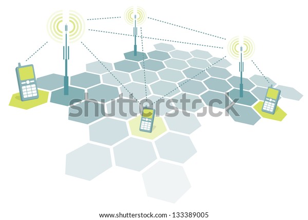 Connecting Mobile Phones Telecomm Stock Vector (Royalty Free) 133389005