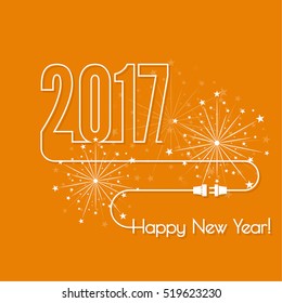 Connecting to the new year 2017. creative happy new year design. 