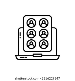 Icono de Conexión en línea en vector. Ilustración