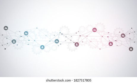 Connecting people and communication concept, social network. Vector illustration