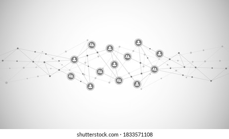 Connecting People And Communication Concept, Social Network. Vector Illustration