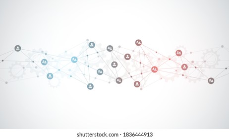 Connecting People And Communication Concept, Social Network. Vector Illustration