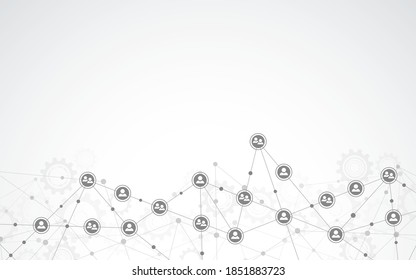 Connecting people and communication concept, social network. Vector illustration