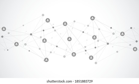 Connecting people and communication concept, social network. Vector illustration