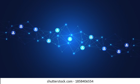 Connecting people and communication concept, social network. Vector illustration