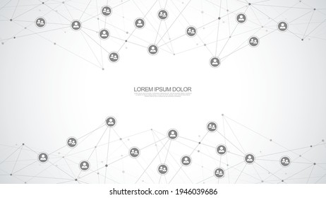 Connecting people and communication concept, social network. Vector illustration