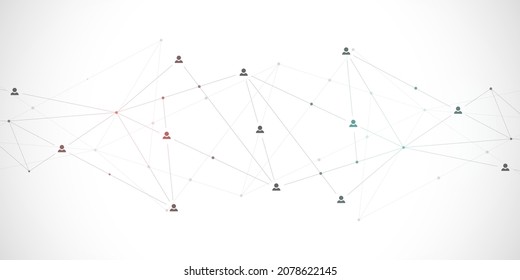 Connecting people and communication concept, social network. Vector illustration