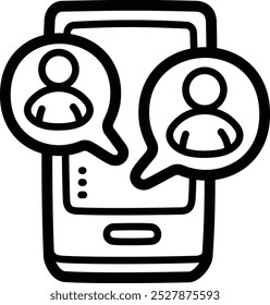 Menschen verbinden doodle, Vektorsymbol und Illustration