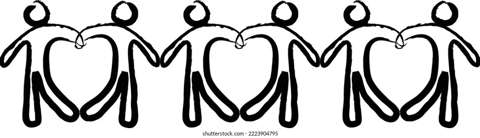 Connecting People Hands Engaged Clipart - (Editable file) Vector Illustration