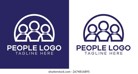 Connecting people logo design vector template.