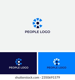 Connecting People Logo. Rounded Human Icon isolated on White Background. Flat Vector Logo Design Template Element for Business and Branding Logos.