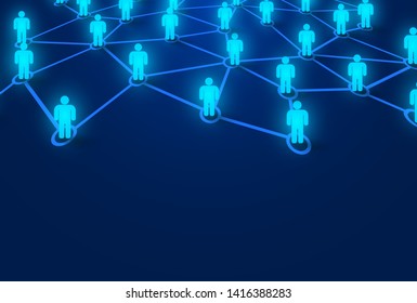 Connecting people. Social network concept. Bright background. Vector illustration