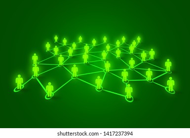 Connecting people. Social network concept. Bright background. Vector illustration