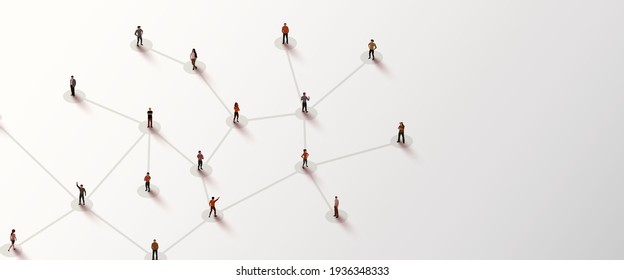 Connecting people. Social network concept. Bright background. Vector illustration