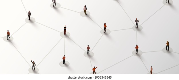 Connecting people. Social network concept. Bright background. Vector illustration