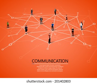 Connecting People. Social Network Concept. Vector