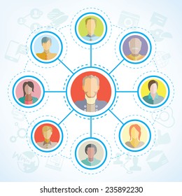 connecting people, social network concept