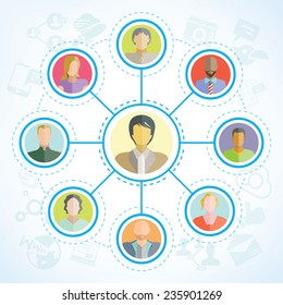 connecting people, social network concept