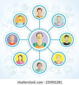 connecting people, social network concept