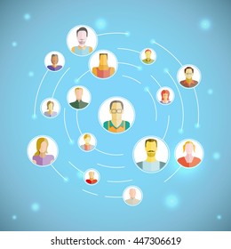 connecting people,  social network concept