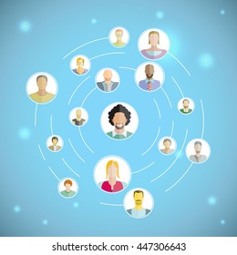 connecting people,  social network concept