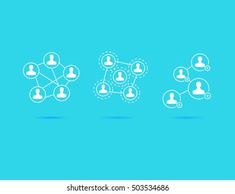 connecting people, Social network concept Vector