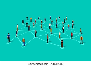 Connecting People. Social Network Concept. Vector Illustration