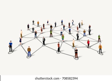 Connecting People. Social Network Concept. Vector Illustration