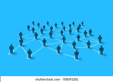 Connecting People. Social Network Concept. Vector Illustration