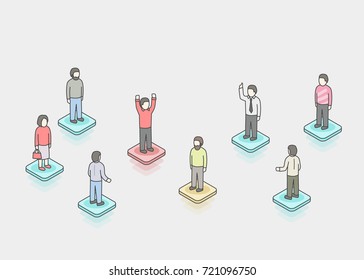 Connecting people. Social network concept. Vector illustration
