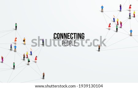 Connecting people. Social network concept. Bright background. Vector illustration