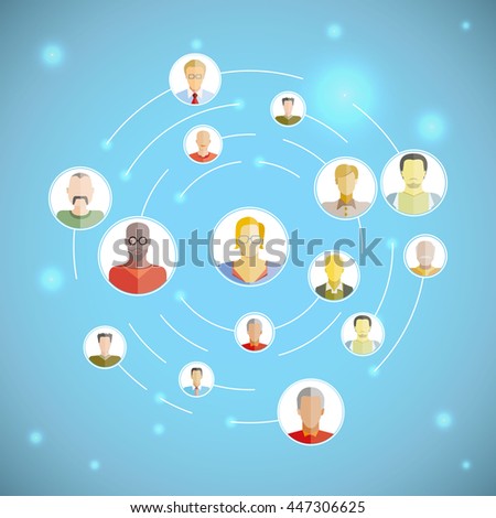 connecting people,  social network concept