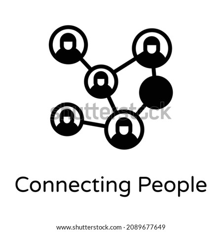 Connecting people in solid style icon, editable vector