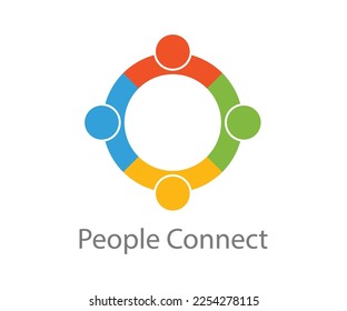 Connecting people unit people group of people vector icon logo