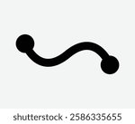 Connecting Points Connect Link Two Path Dots Destination Connector Curve Winding Connection Icon Sign Symbol Illustration Vector
